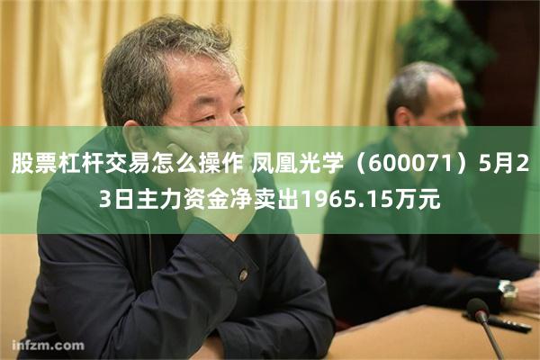 股票杠杆交易怎么操作 凤凰光学（600071）5月23日主力资金净卖出1965.15万元