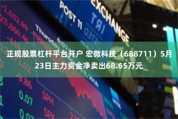 正规股票杠杆平台开户 宏微科技（688711）5月23日主力资金净卖出68.65万元