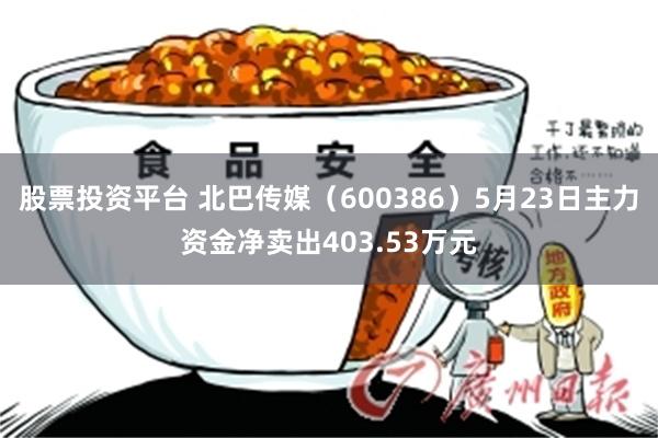 股票投资平台 北巴传媒（600386）5月23日主力资金净卖出403.53万元