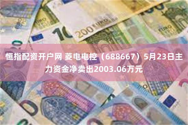 恒指配资开户网 菱电电控（688667）5月23日主力资金净卖出2003.06万元
