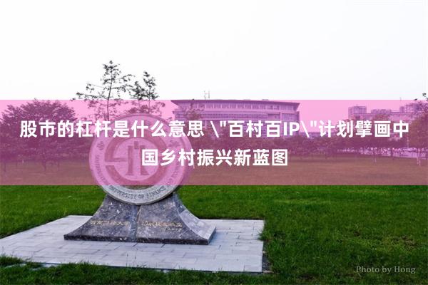 股市的杠杆是什么意思 ＂百村百IP＂计划擘画中国乡村振兴新蓝图