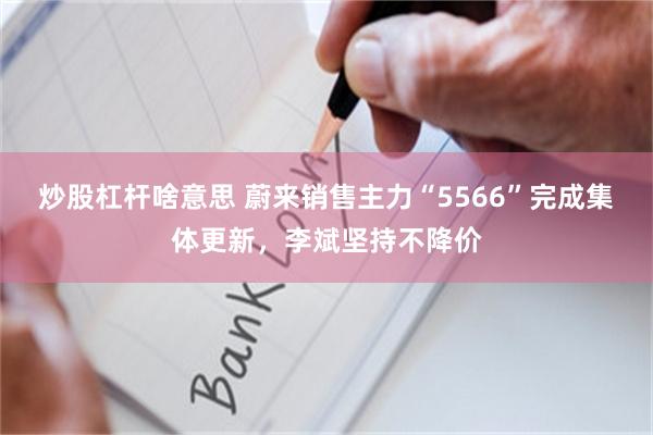 炒股杠杆啥意思 蔚来销售主力“5566”完成集体更新，李斌坚持不降价