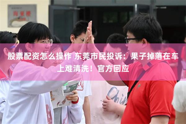 股票配资怎么操作 东莞市民投诉：果子掉落在车上难清洗！官方回应