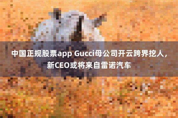 中国正规股票app Gucci母公司开云跨界挖人，新CEO或将来自雷诺汽车