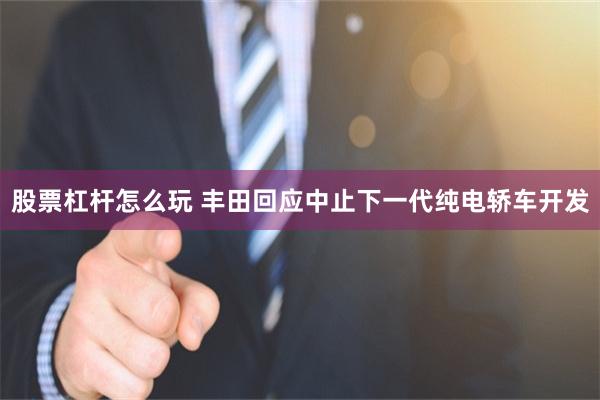 股票杠杆怎么玩 丰田回应中止下一代纯电轿车开发