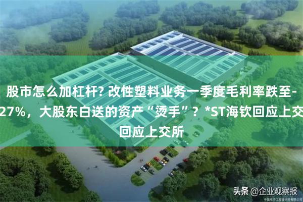 股市怎么加杠杆? 改性塑料业务一季度毛利率跌至-2.27%，大股东白送的资产“烫手”？*ST海钦回应上交所