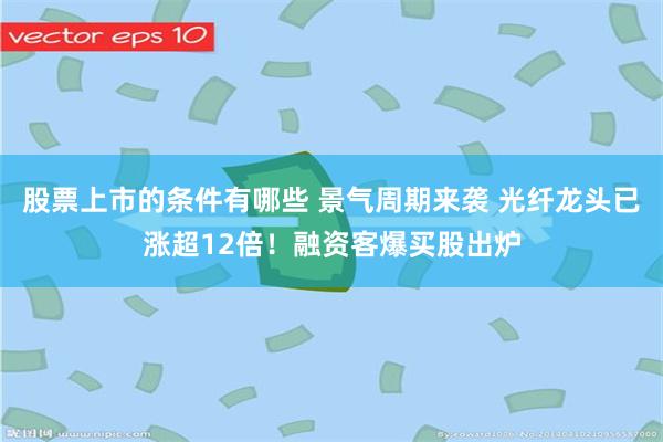 股票上市的条件有哪些 景气周期来袭 光纤龙头已涨超12倍！融资客爆买股出炉