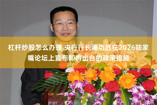 杠杆炒股怎么办理 央行行长潘功胜在2026陆家嘴论坛上宣布即将出台的政策措施