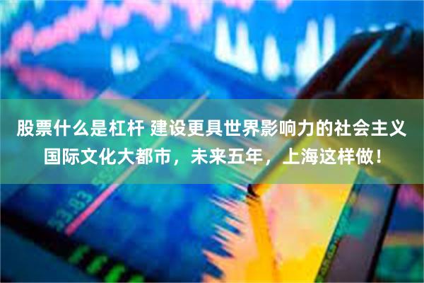 股票什么是杠杆 建设更具世界影响力的社会主义国际文化大都市，未来五年，上海这样做！